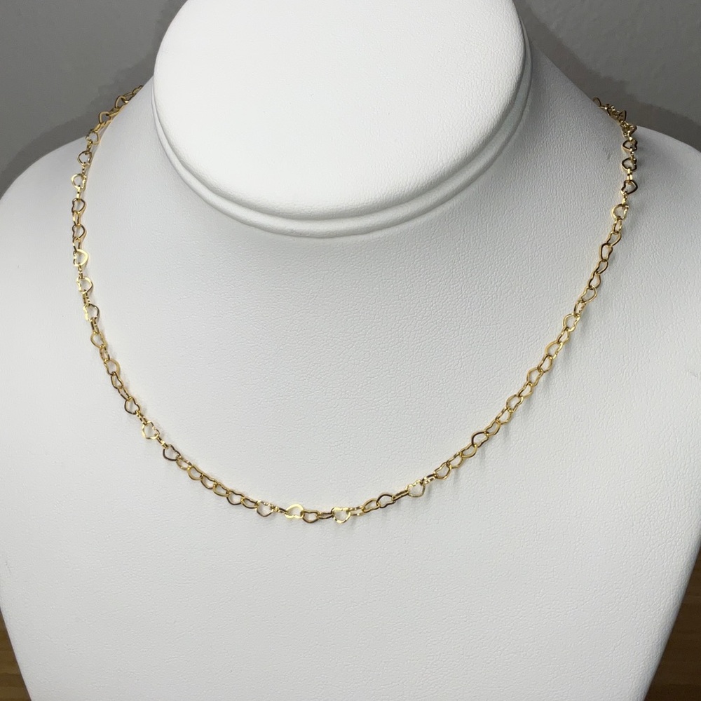 18K Gold Plated Link Heart Necklace - Great stacker!